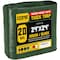 Core Tarps Heavy Duty Tarp, 24 ft L x 0.5 mm H x 24 ft W, 20 Mil, Green/Black, Polyethylene CT-703-24X24 - alternate 1